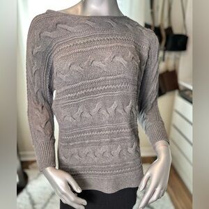 Banana Republic Gray Cable Knit Sweater Cozy Textured Top, Small